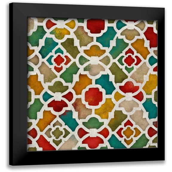 Loreth, Lanie 12x12 Black Modern Framed Museum Art Print Titled - Color Burst Lattice II