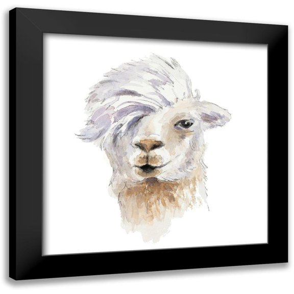 Loreth, Lanie 12x12 Black Modern Framed Museum Art Print Titled - Comb Over Llama