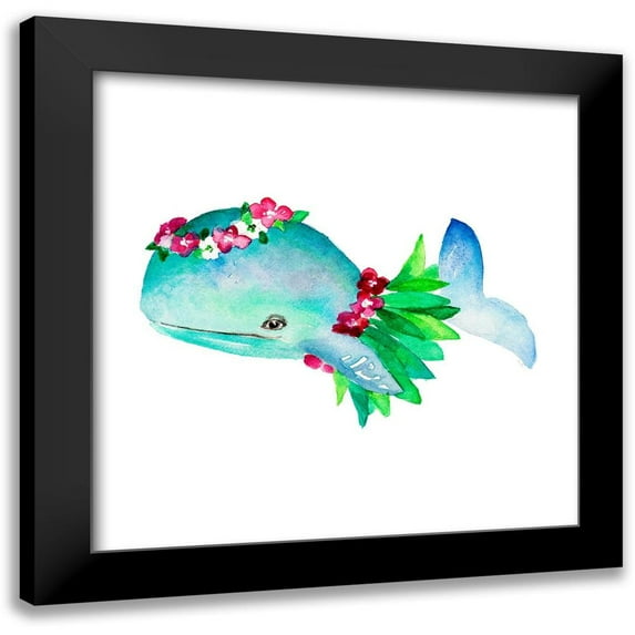 Loreth, Lanie 12x12 Black Modern Framed Museum Art Print Titled - Hula Whale