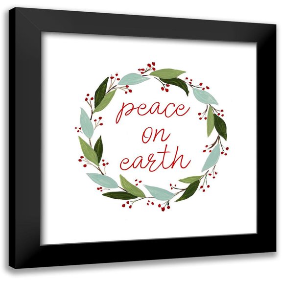 Loreth, Lanie 12x12 Black Modern Framed Museum Art Print Titled - Modern Wreath I