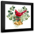 thumbnail image 1 of Loreth, Lanie 12x12 Black Modern Framed Museum Art Print Titled - Northern Cardinal On Holiday Bells, 1 of 5