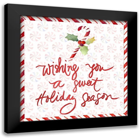 Loreth, Lanie 12x12 Black Modern Framed Museum Art Print Titled - Peppermint Wishes I