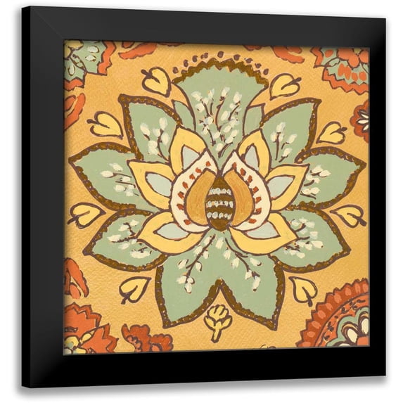 Loreth, Lanie 12x12 Black Modern Framed Museum Art Print Titled - Persian Floral IV