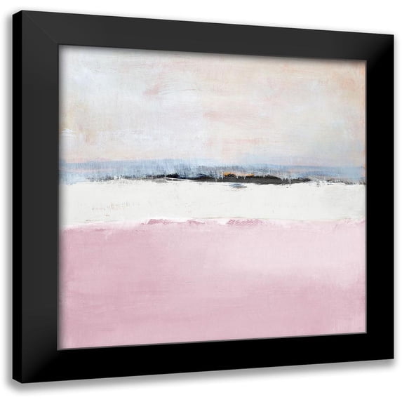 Loreth, Lanie 12x12 Black Modern Framed Museum Art Print Titled - Pink Sea Abstract