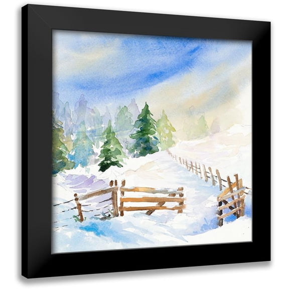 Loreth, Lanie 12x12 Black Modern Framed Museum Art Print Titled - Snowy Serenity I