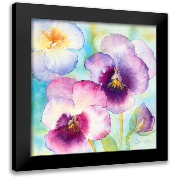 Loreth, Lanie 12x12 Black Modern Framed Museum Art Print Titled - Sunny Side Orchids