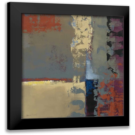 Loreth, Lanie 12x12 Black Modern Framed Museum Art Print Titled - Teal Perception II