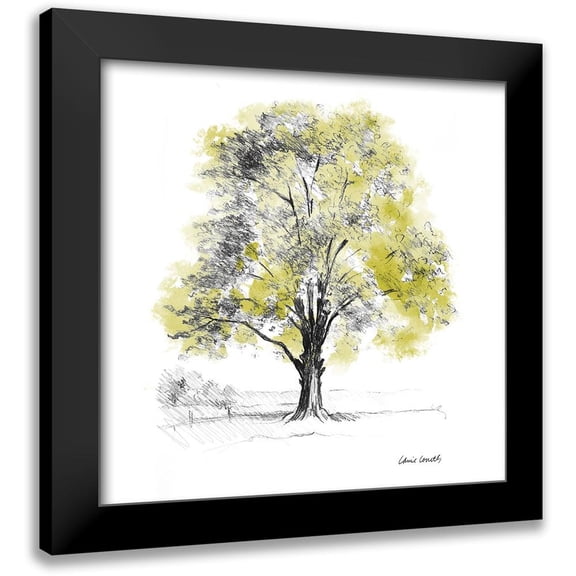Loreth, Lanie 12x12 Black Modern Framed Museum Art Print Titled - Tree with Green Leaves I