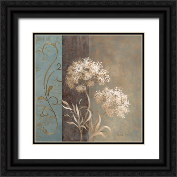 Loreth, Lanie 12x12 Black Ornate Wood Framed with Double Matting Museum Art Print Titled - Delicate Beauty in Blue I