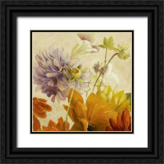 Loreth, Lanie 12x12 Black Ornate Wood Framed with Double Matting Museum Art Print Titled - Early Bloomers II