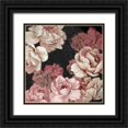 thumbnail image 1 of Loreth, Lanie 12x12 Black Ornate Wood Framed with Double Matting Museum Art Print Titled - Florals in Pink on Black, 1 of 4