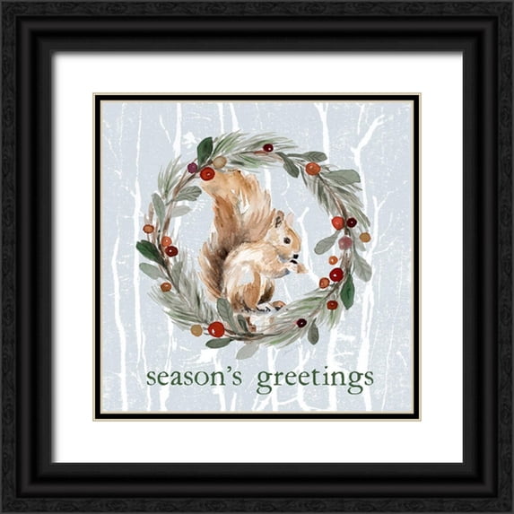 Loreth, Lanie 12x12 Black Ornate Wood Framed with Double Matting Museum Art Print Titled - Seasons Greetings