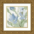 thumbnail image 1 of Loreth, Lanie 12x12 Gold Ornate Wood Framed with Double Matting Museum Art Print Titled - Blue Begonias I, 1 of 4