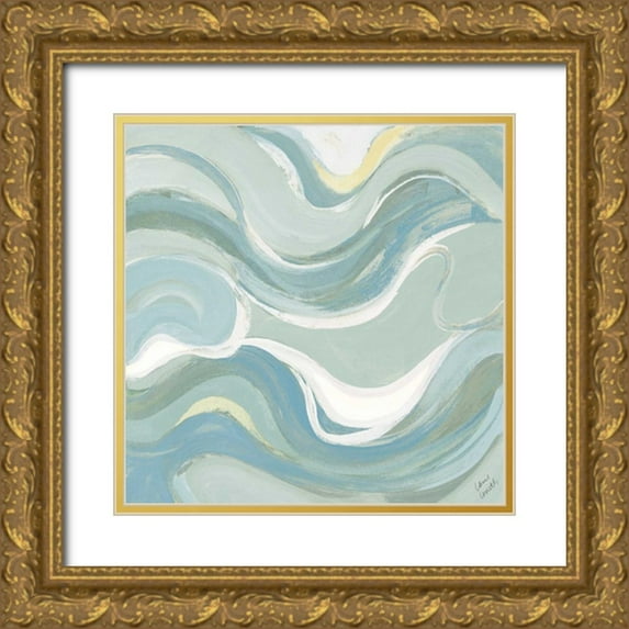 Loreth, Lanie 12x12 Gold Ornate Wood Framed with Double Matting Museum Art Print Titled - Coastal Curvilinear II