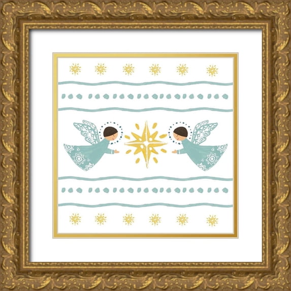 Loreth, Lanie 12x12 Gold Ornate Wood Framed with Double Matting Museum Art Print Titled - Modern Angel Pattern I