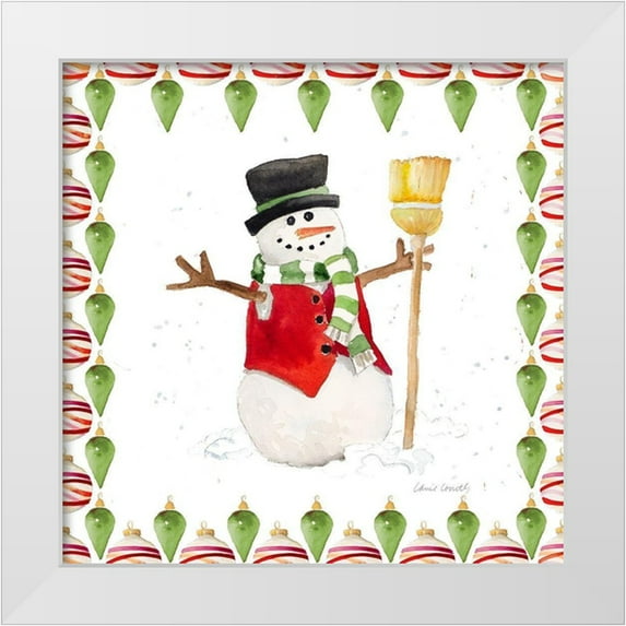 Loreth, Lanie 12x12 White Modern Wood Framed Museum Art Print Titled - Christman Snowman IV