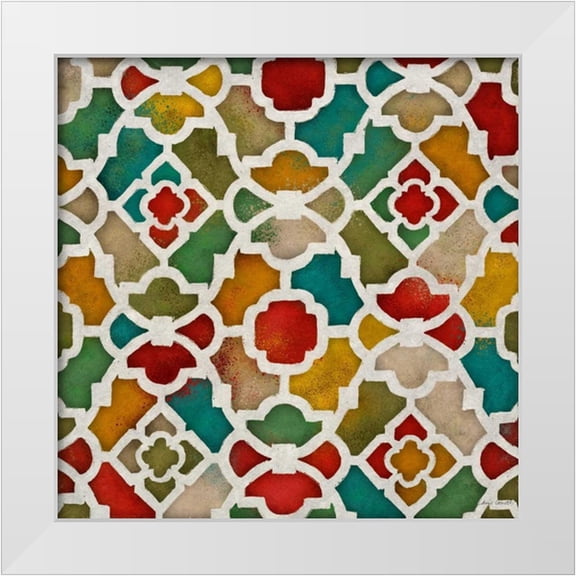 Loreth, Lanie 12x12 White Modern Wood Framed Museum Art Print Titled - Color Burst Lattice II