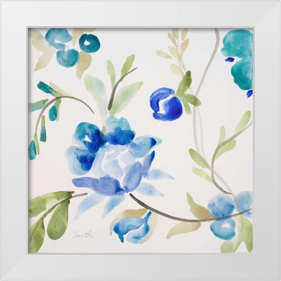 Loreth, Lanie 12x12 White Modern Wood Framed Museum Art Print Titled - French Floral