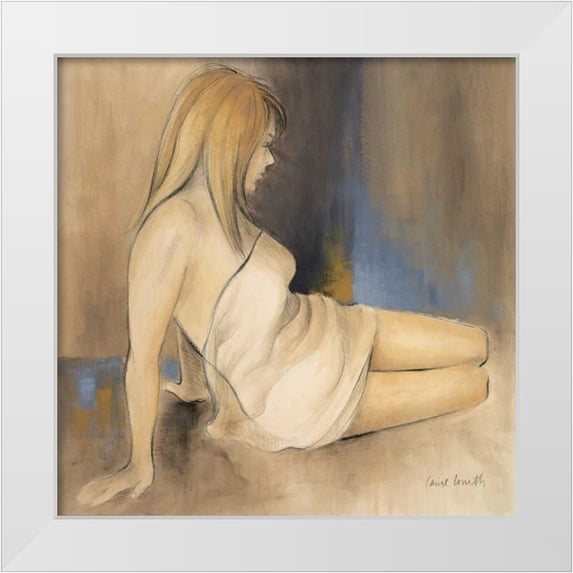 Loreth, Lanie 12x12 White Modern Wood Framed Museum Art Print Titled - Waking Woman II - blue