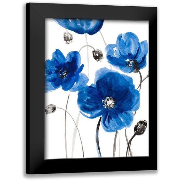 Loreth, Lanie 12x14 Black Modern Framed Museum Art Print Titled - Cobalt Garden I