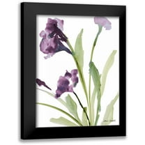 Loreth, Lanie 12x14 Black Modern Framed Museum Art Print Titled - Purple Belles I