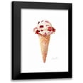 thumbnail image 1 of Loreth, Lanie 12x14 Black Modern Framed Museum Art Print Titled - Watercolor Ice Cream Cone II, 1 of 5