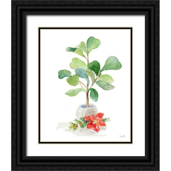 Loreth, Lanie 12x14 Black Ornate Wood Framed with Double Matting Museum Art Print Titled - Fiddle Fig Tree III