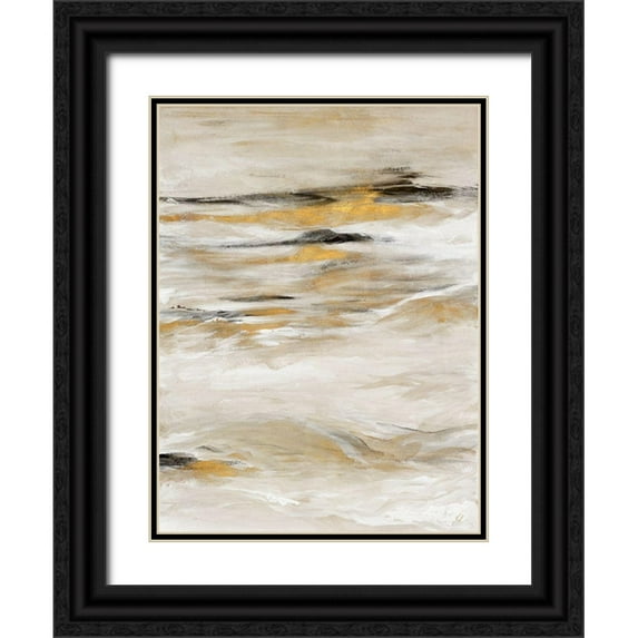 Loreth, Lanie 12x14 Black Ornate Wood Framed with Double Matting Museum Art Print Titled - Gold Touch I