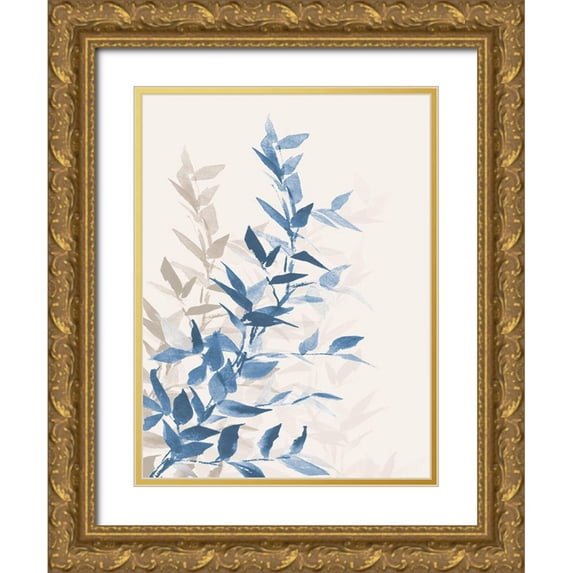 Loreth, Lanie 12x14 Gold Ornate Wood Framed with Double Matting Museum Art Print Titled - Blue Branch I