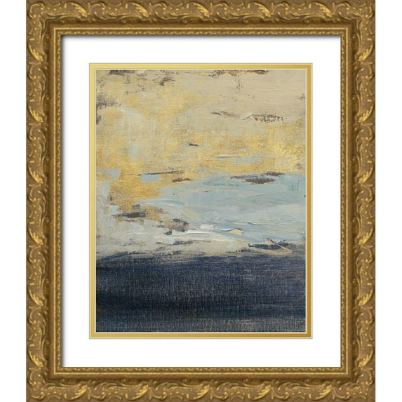 Loreth, Lanie 12x14 Gold Ornate Wood Framed with Double Matting Museum Art Print Titled - Everlasting Sea Gold I