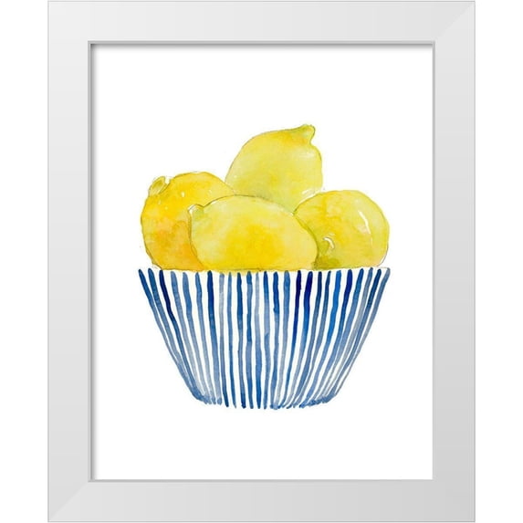 Loreth, Lanie 12x14 White Modern Wood Framed Museum Art Print Titled - Bowl of Lemons II