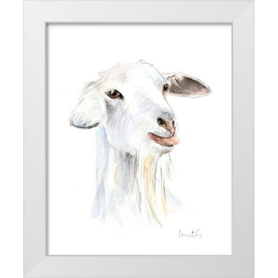 Loreth, Lanie 12x14 White Modern Wood Framed Museum Art Print Titled - Goat I