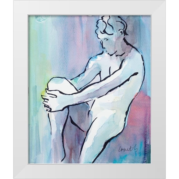 Loreth, Lanie 12x14 White Modern Wood Framed Museum Art Print Titled - Seated Male Figure