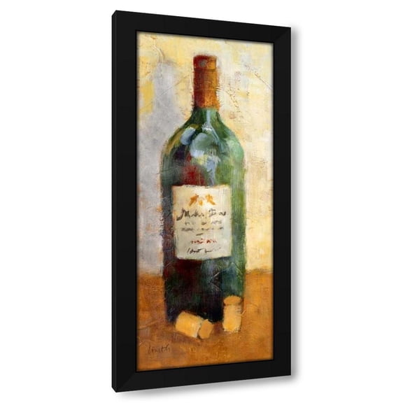 Lanie Loreth 12x24 Black Modern Wood Framed Wall Art Titled - Red Wine and Cork