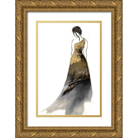 Loreth, Lanie 13x18 Gold Ornate Wood Framed with Double Matting Museum Art Print Titled - Dress Glam