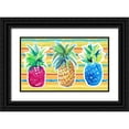 thumbnail image 1 of Loreth, Lanie 14x10 Black Ornate Wood Framed with Double Matting Museum Art Print Titled - Vibrant Pineapple Trio, 1 of 4