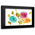 thumbnail image 1 of Loreth, Lanie 14x11 Black Modern Framed Museum Art Print Titled - Modern Trio of Blooms I, 1 of 5