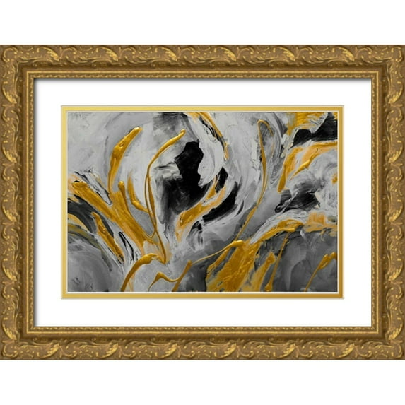 Loreth, Lanie 14x11 Gold Ornate Wood Framed with Double Matting Museum Art Print Titled - The Sea Sings in Blue and Gold