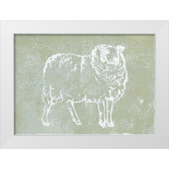 Loreth, Lanie 14x11 White Modern Wood Framed Museum Art Print Titled - Country Sheep