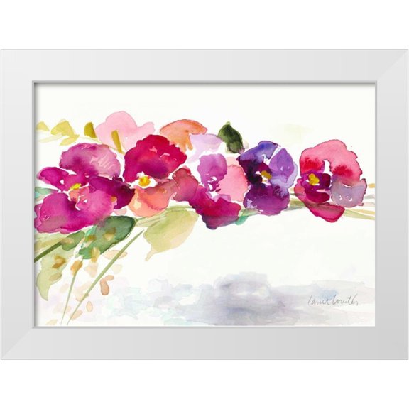 Loreth, Lanie 14x11 White Modern Wood Framed Museum Art Print Titled - Floating Blooms