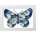 thumbnail image 1 of Loreth, Lanie 14x11 White Modern Wood Framed Museum Art Print Titled - Floral Indigo Butterfly, 1 of 4