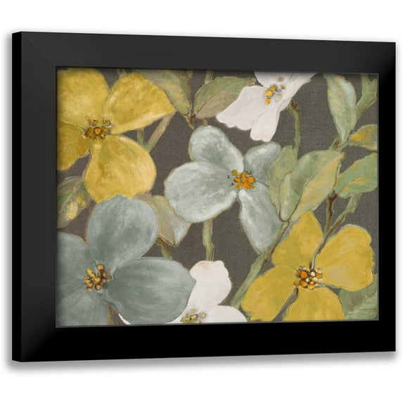 Loreth, Lanie 14x12 Black Modern Framed Museum Art Print Titled - Garden Party in Gray II