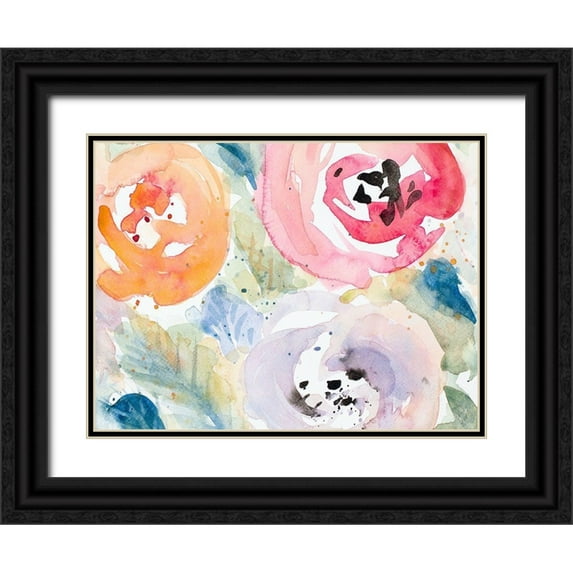 Loreth, Lanie 14x12 Black Ornate Wood Framed with Double Matting Museum Art Print Titled - Blooms Abound Rectangle