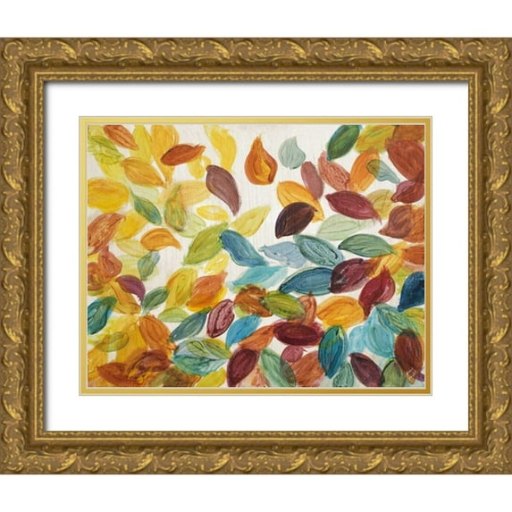 Loreth, Lanie 14x12 Gold Ornate Wood Framed with Double Matting Museum Art Print Titled - Bursting Autumn