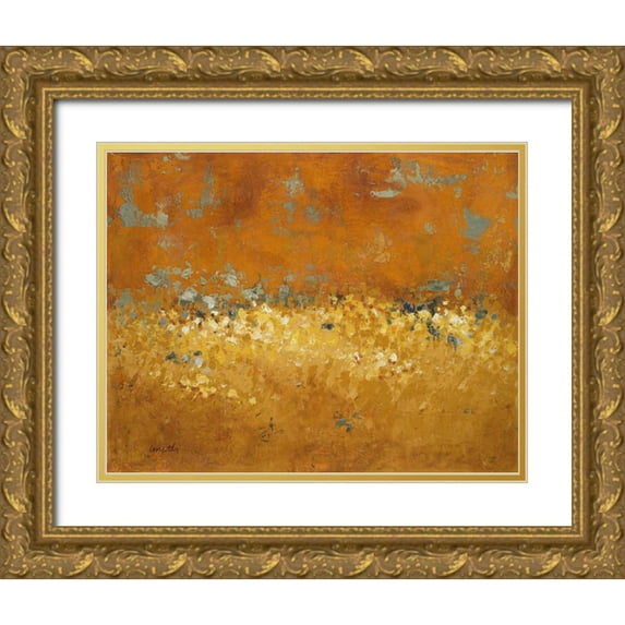 Loreth, Lanie 14x12 Gold Ornate Wood Framed with Double Matting Museum Art Print Titled - Flower Fields I