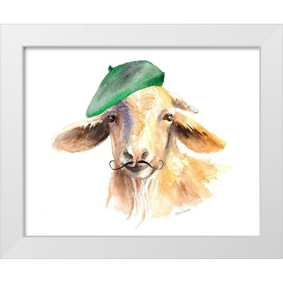 Loreth, Lanie 14x12 White Modern Wood Framed Museum Art Print Titled - French Goat