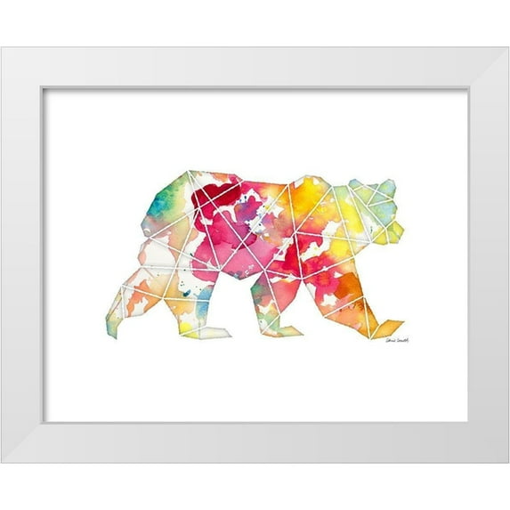 Loreth, Lanie 14x12 White Modern Wood Framed Museum Art Print Titled - Geo Shape Bear