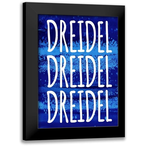 Loreth, Lanie 14x18 Black Modern Framed Museum Art Print Titled - Dreidel Blue Chant