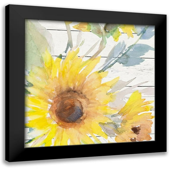 Loreth, Lanie 15x15 Black Modern Framed Museum Art Print Titled - Blooming Sunflower Square II