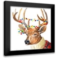 thumbnail image 1 of Loreth, Lanie 15x15 Black Modern Framed Museum Art Print Titled - Christmas Lights Reindeer Sweater, 1 of 5